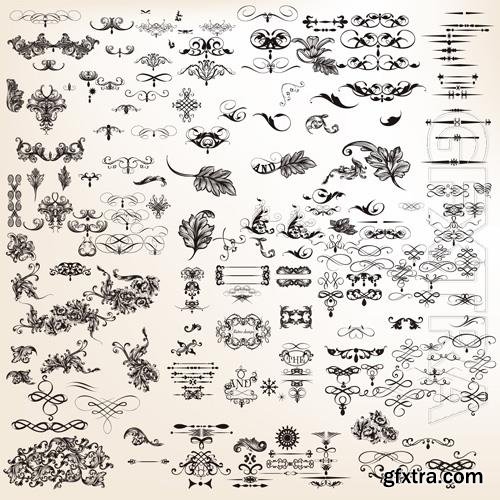 Ornamental vector elements collection