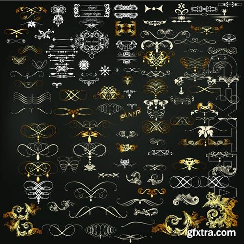 Collection of ornamental decorative vector elements