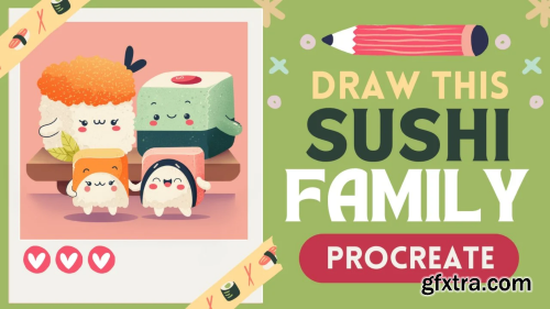 Sushi Time! Learn to Draw a Cute Kawaii Sushi Family | Procreate