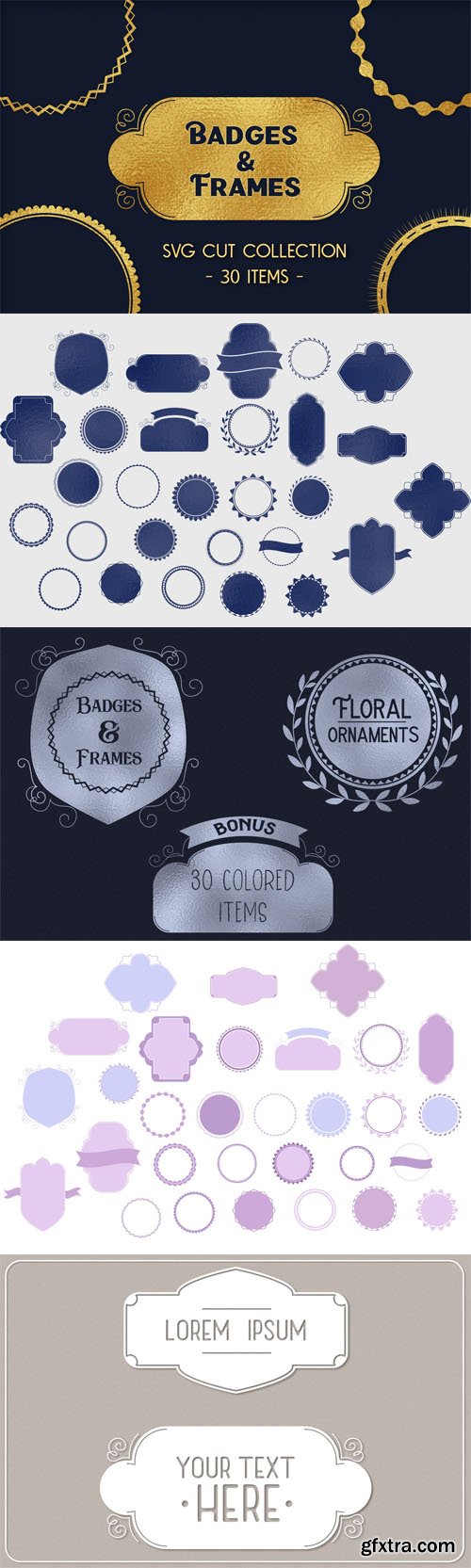 30 Badges & Frames - SVG Cut Collection 30 Badges & Frames - SVG Cut Collection