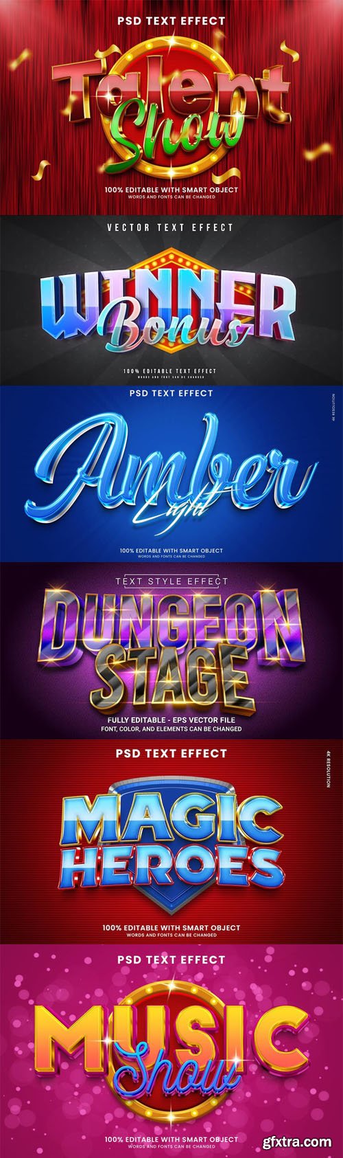 Shining 3D Text Effects - 14 Premium Editable Templates Shining 3D Text Effects - 14 Premium Editable Templates
