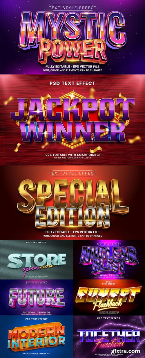 Shining 3D Text Effects - 14 Premium Editable Templates Shining 3D Text Effects - 14 Premium Editable Templates