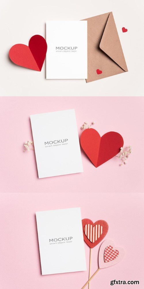 Valentines day greeting card mockup