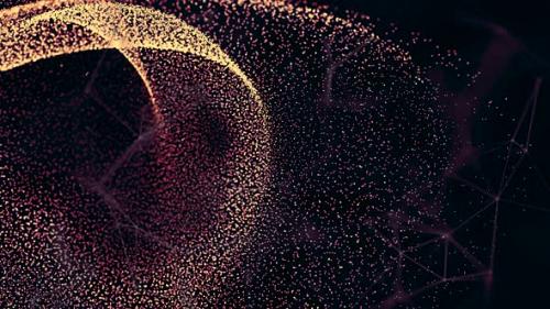 Videohive - Plexus on black background with lines and dots movement - 43204422 - 43204422