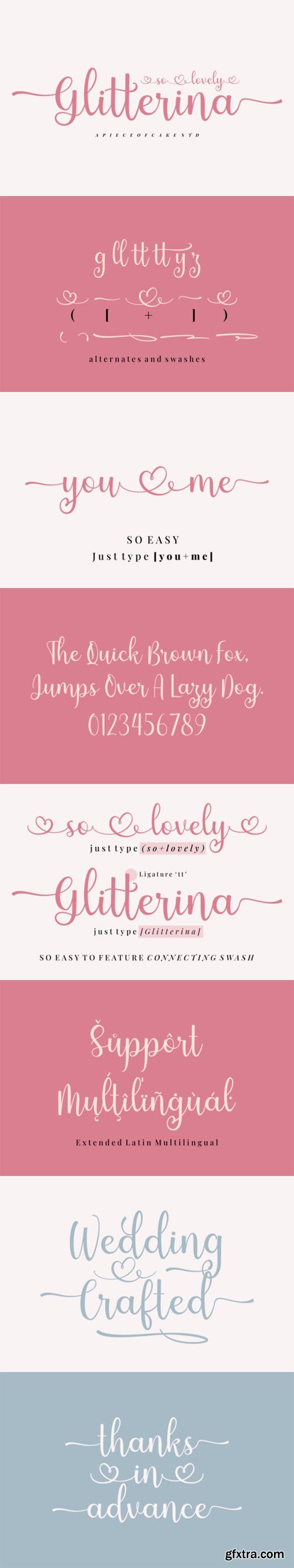 Glitterina - Elegant Script Font Glitterina - Elegant Script Font