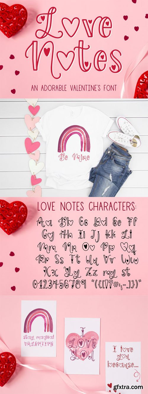Love Notes - Adorable Valentine's Font Love Notes - Adorable Valentine's Font