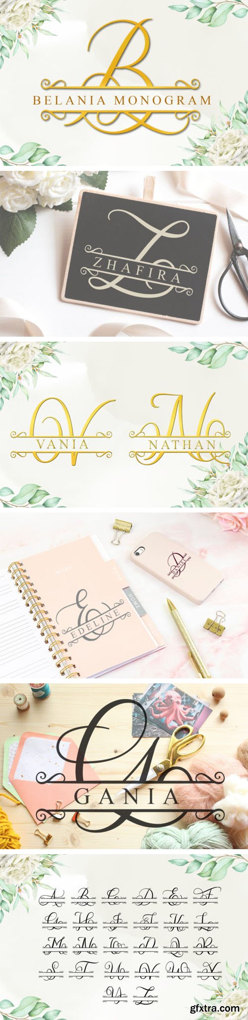 Belania Monogram - Charming Decorative Font Belania Monogram - Charming Decorative Font