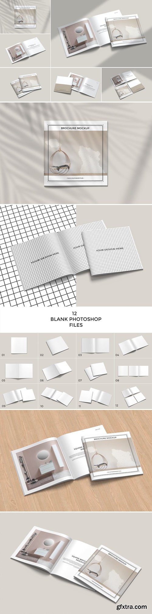Square Brochure Catalog Mockup N4ZXDYA