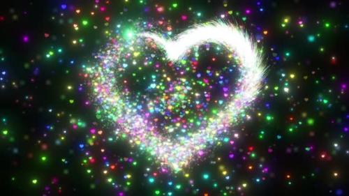 Videohive - Abstract Glowing Romantic Heart Animation Background. Shining Neon Heart Animation Valentine Love Ba - 43311194 - 43311194
