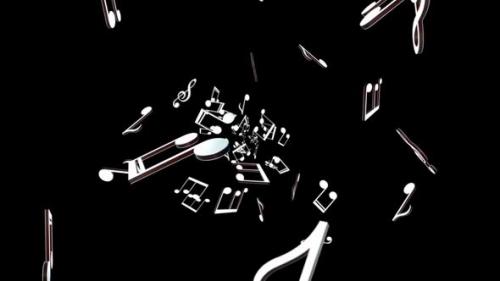 Videohive - Falling Musical Notes, Loopable - 43334433 - 43334433