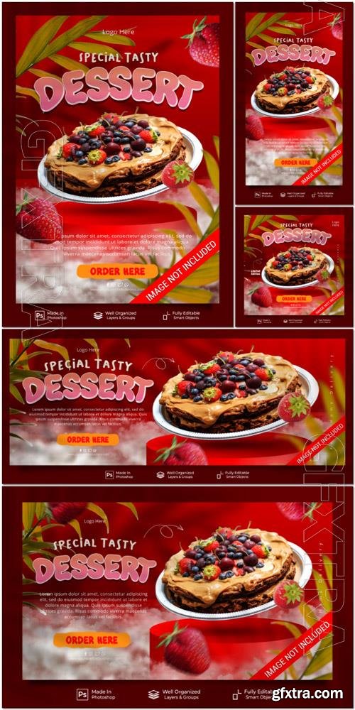 PSD special tasty dessert limited edition for promotion social media