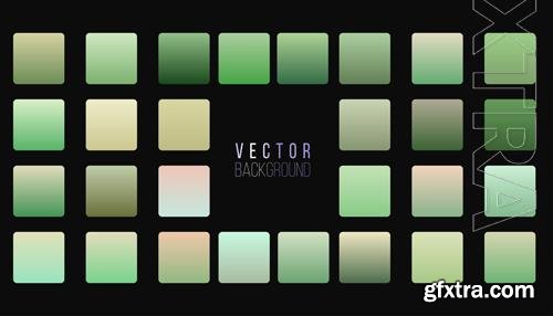 Vector elegant green gradient shades big set
