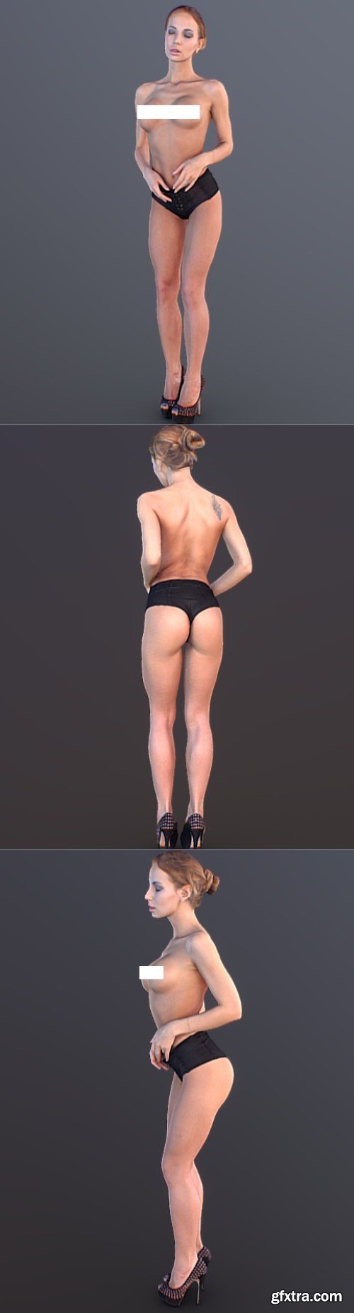 Nude Girl Posing (NSFW) 3d model