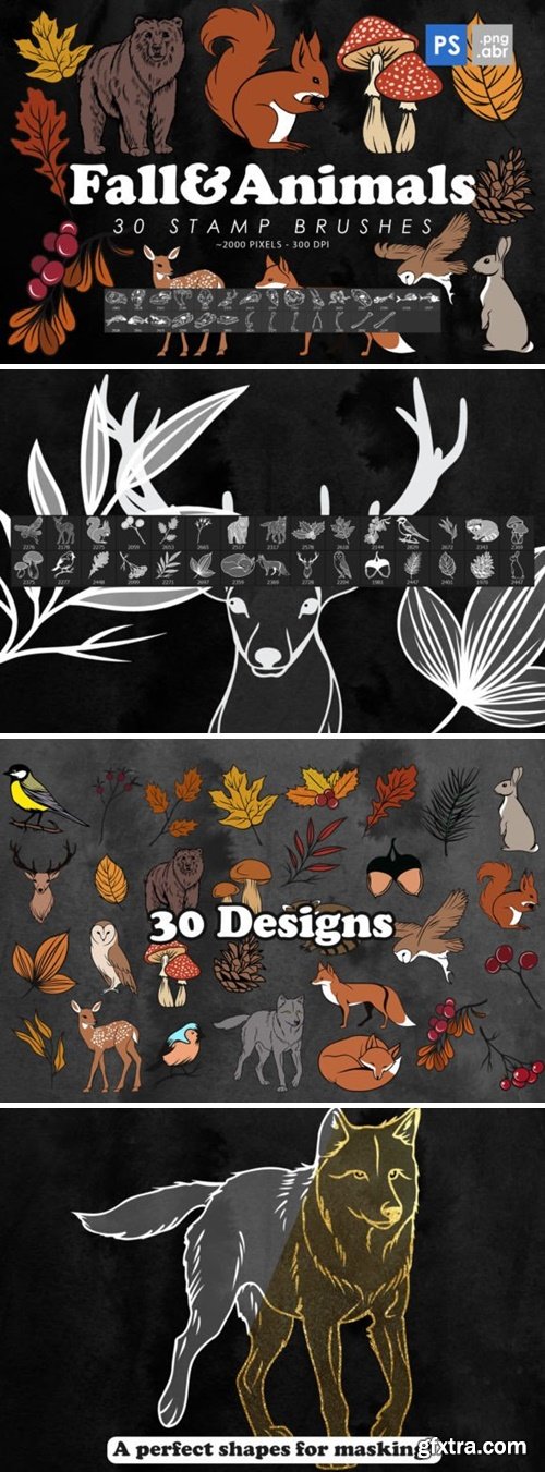 Autumn & Animals Photoshop Stamp Brush 60196348