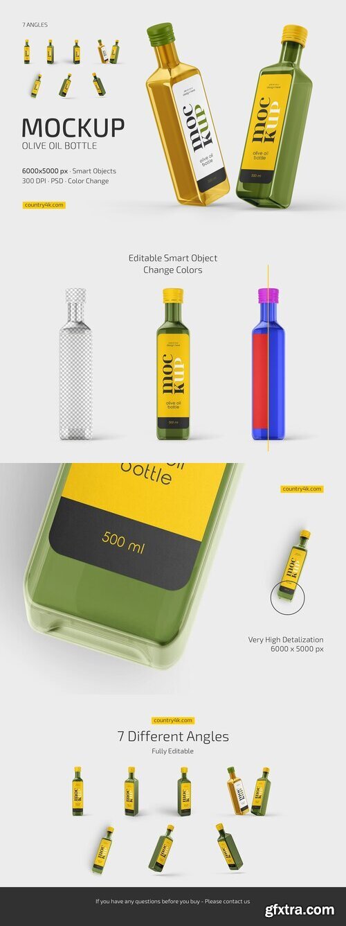 CreativeMarket - Olive Oil Bottle Mockup Set 11006498