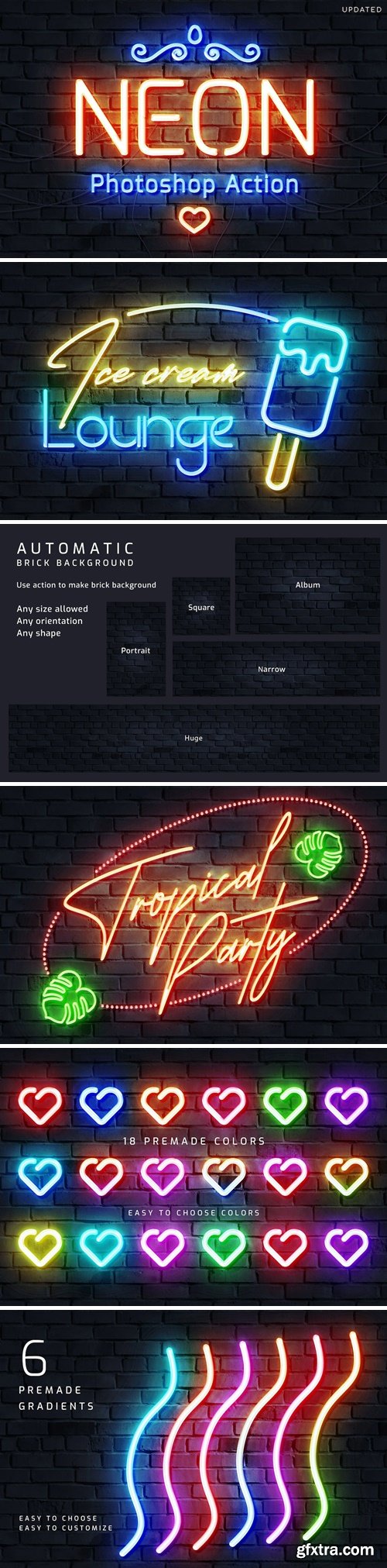 GraphicRiver - Neon Tube Photoshop Action 33830384