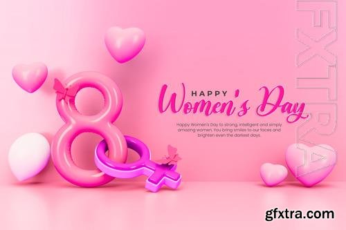 PSD happy women's day social media banner design template