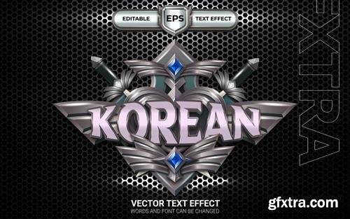 Vector the korean army badge with editable text effect game style