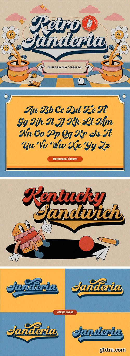 Retro Sanderia - Groovy Font Retro Sanderia - Groovy Font
