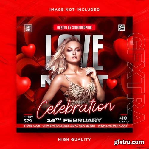 Night club party flyer template and social media design