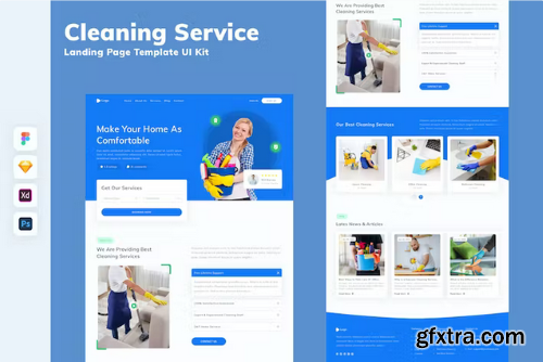 Cleaning Service Landing Page Template UI Kit