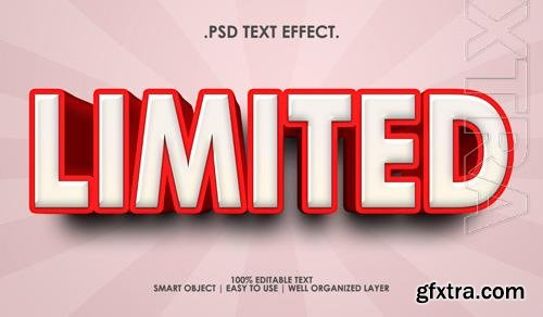 PSD limited red extrude text style effect premium text effect