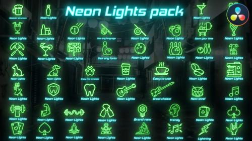 Videohive - Neon Lights Big Pack for DaVinci Resolve - 43384122 - 43384122