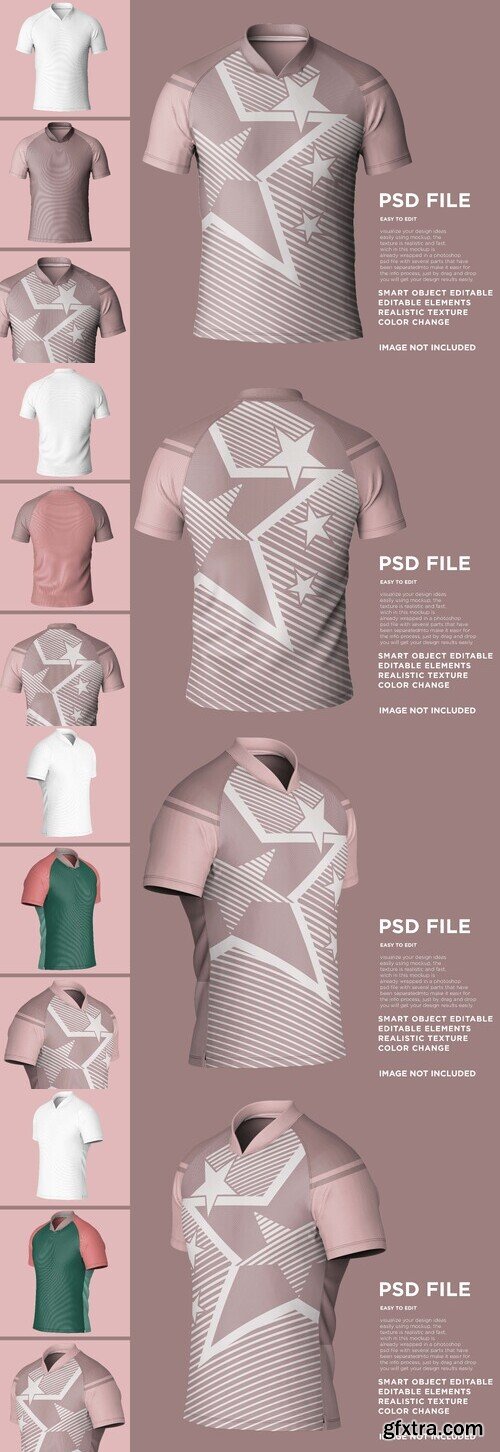 V-neck x t-shirt short mockup