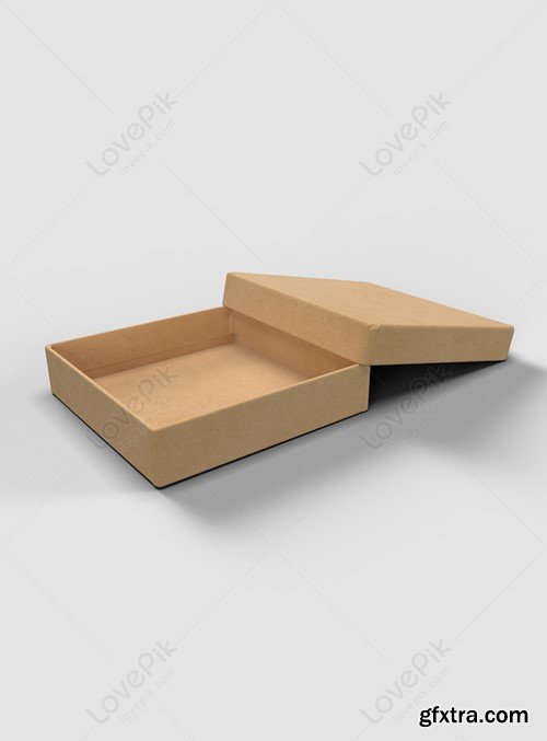 Brown Paper Food Box Mockup On White Background Template 450058668