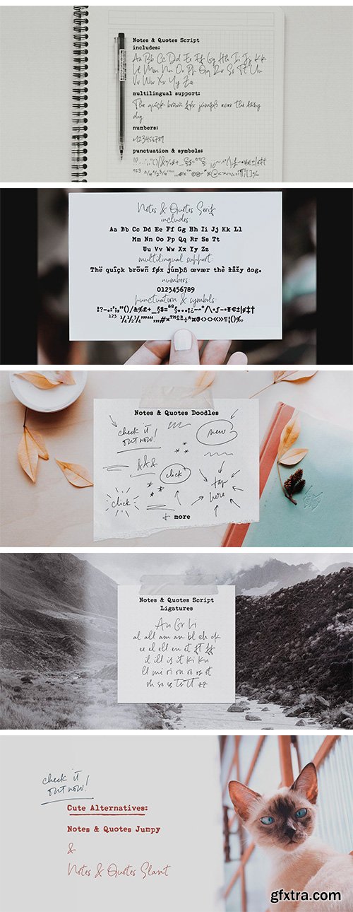 Notes and Quotes Font Family Notes and Quotes Font Family