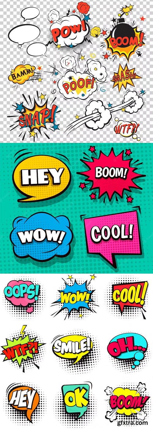 Pack of Speech Bubbles Vector Design Templates Pack of Speech Bubbles Vector Design Templates