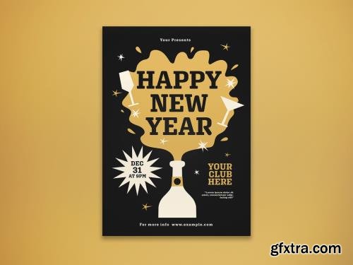 Happy New Year Flyer Layout 414541877