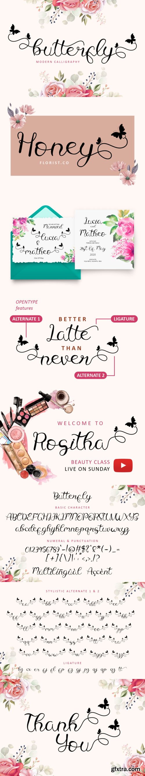 Butterfly - Modern Calligraphy Font Butterfly - Modern Calligraphy Font