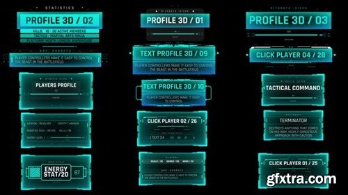 Videohive HUD 3D Text Profiles 43497386 Videohive HUD 3D Text Profiles 43497386