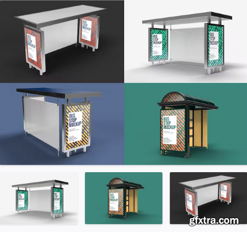 Bus Stop Mockup with editable background