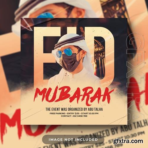 PSD eid mubarak social media post and web banner design template vol 2