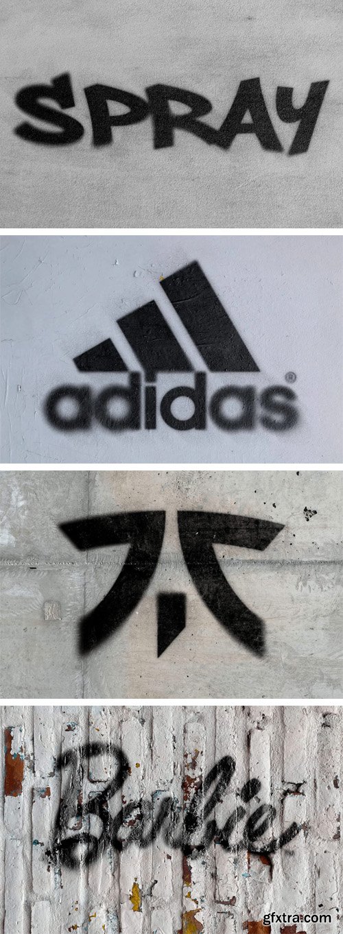 Spray Paint Effect - Text Logo PSD Mockup Template Spray Paint Effect - Text Logo PSD Mockup Template