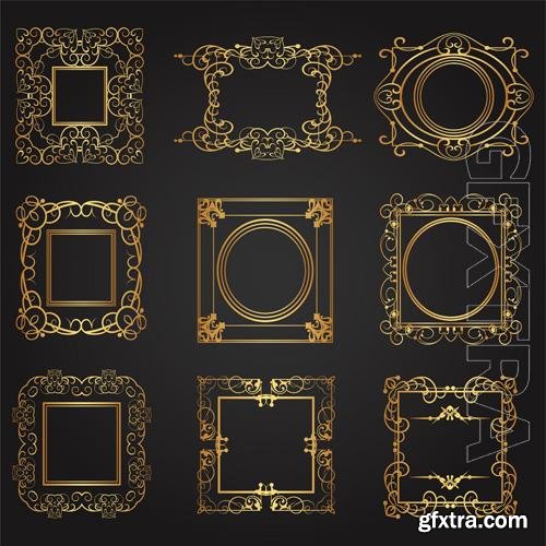 Vector golden frames collection