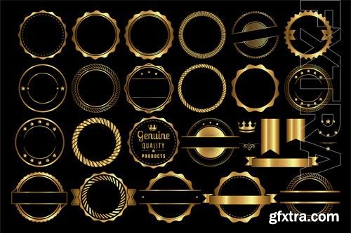 Vector gold badge set collections