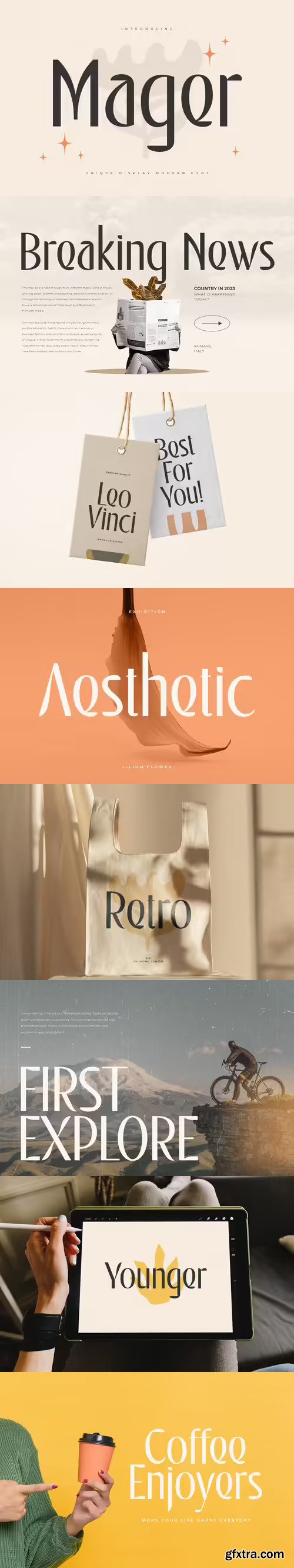 Mager - Unique Display Modern Font