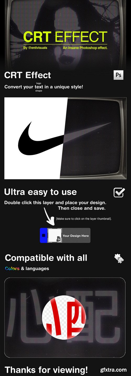 CRT Screen Effect for Photoshop CRT Screen Effect for Photoshop