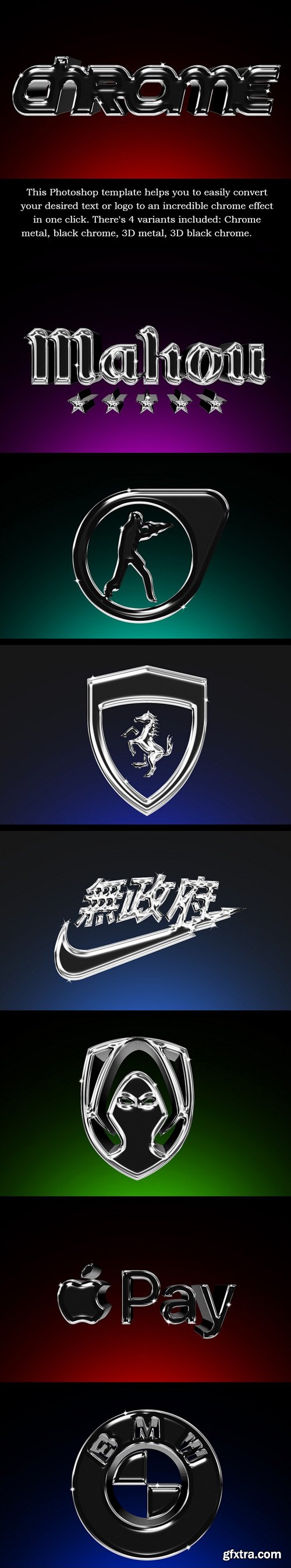 3D Metal Chrome Effects for Texts & Logos 3D Metal Chrome Effects for Texts & Logos