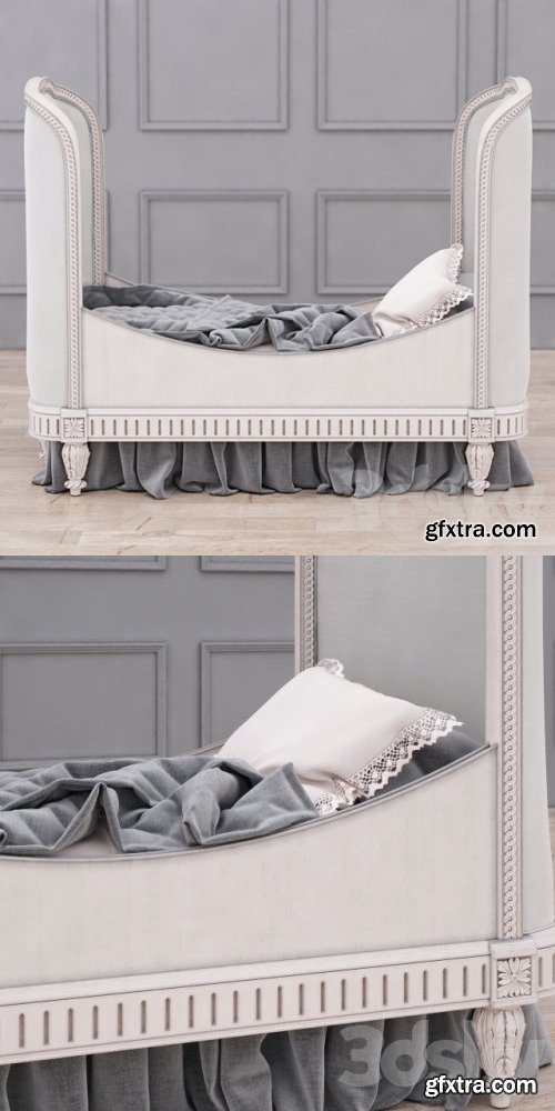 RH Belle Upholstered Toddler Bed (Antique Grey Mist) » GFxtra