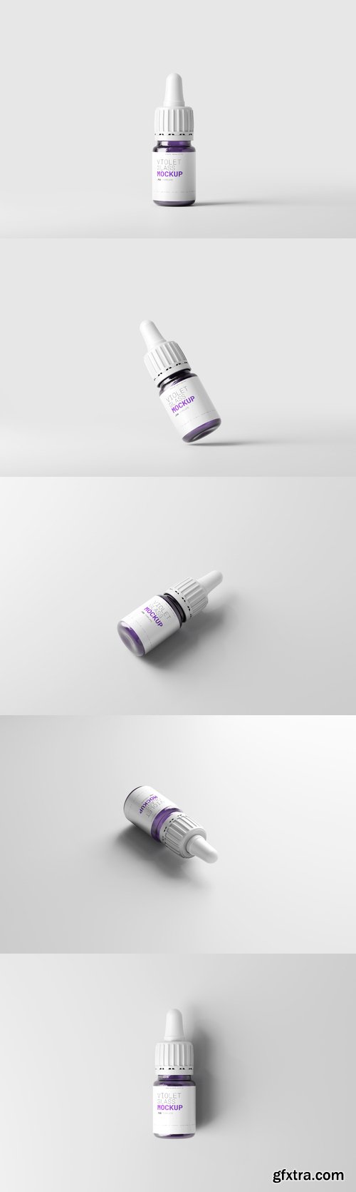 Violet glass small dropper bottle mockup