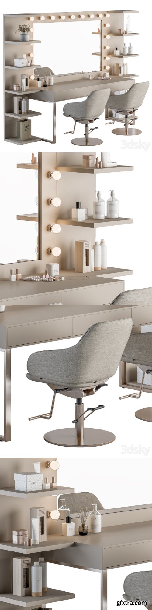 Beauty Salon Barber Shop - Set 06 | Vray+Corona