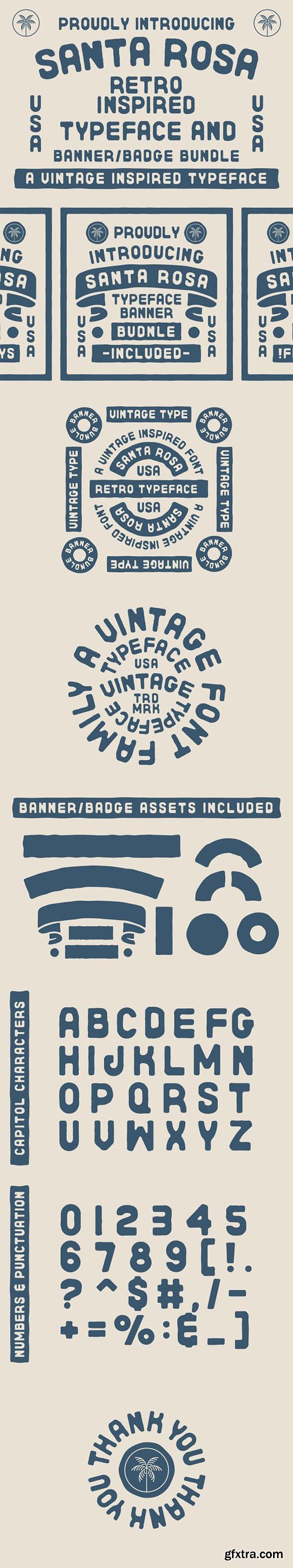 Santa Rosa - Vintage Inspired Sans Serif Typeface Santa Rosa - Vintage Inspired Sans Serif Typeface