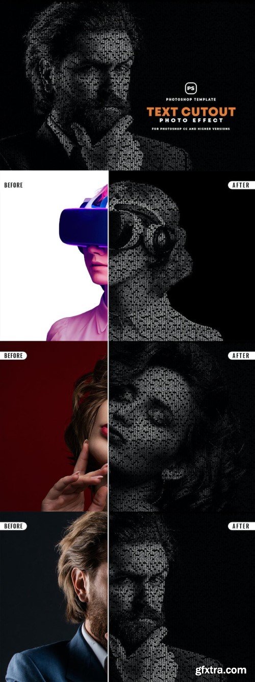 Text Cutout Photo Effect