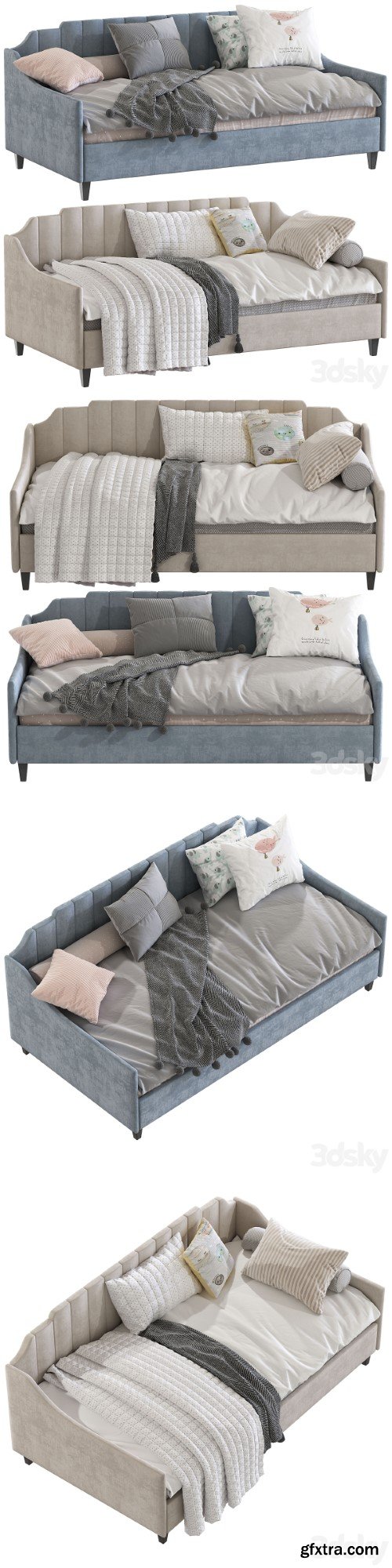 Jolena Twin Daybed Sofa Bed | Vray+Corona