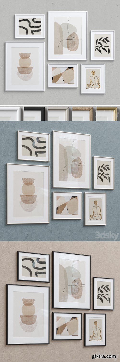 Wall Art Set-6 | Vray+Corona