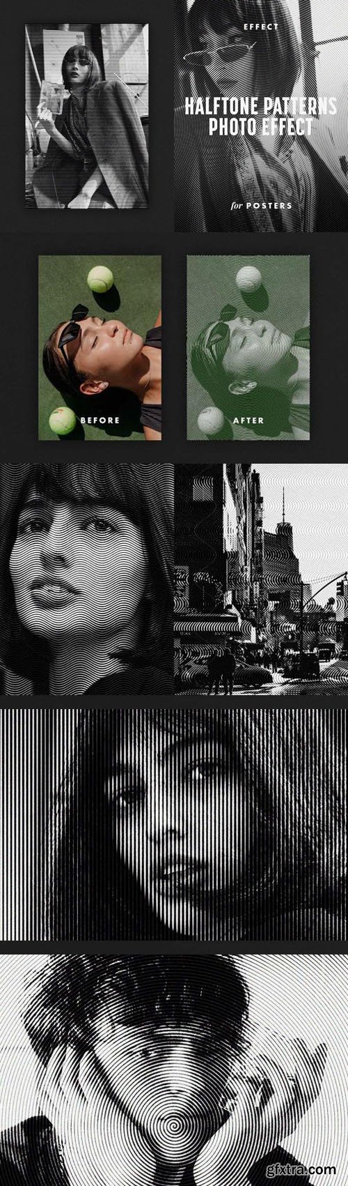 Halftone Patterns Photo Effect for Posters Halftone Patterns Photo Effect for Posters